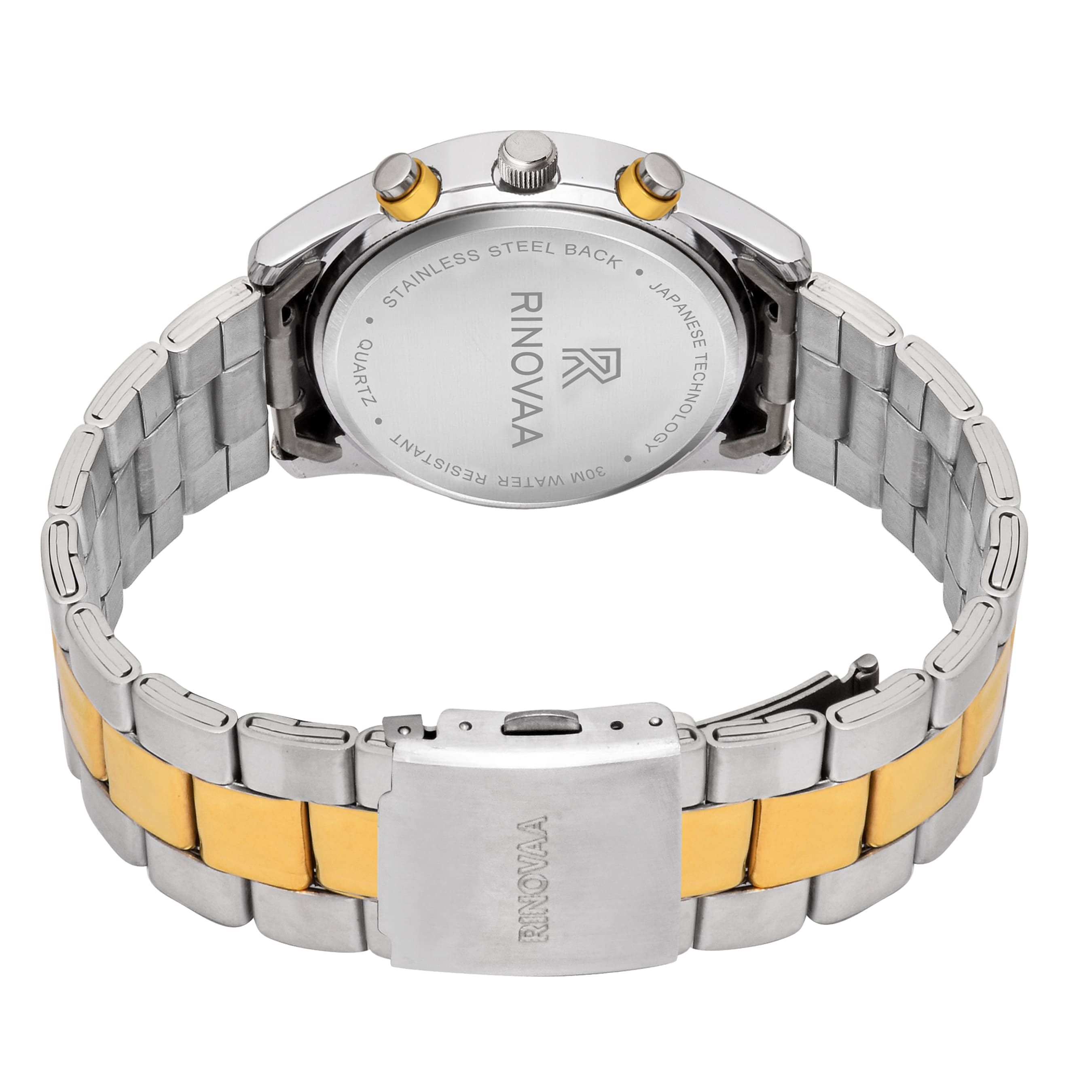 Men’s Two-Tone Stainless Steel Multi-Function Analog Watch – Gold Dial 4